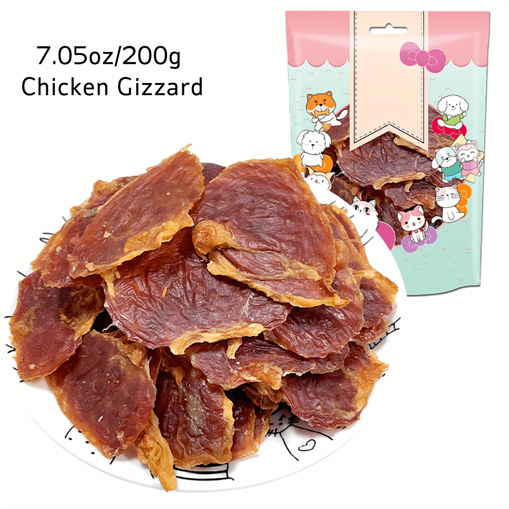 TEMU 7.05oz/ 14.11oz(200g/ 400g) Chicken Gizzard, , Natural Dog Treats, Healthy, , Dog Chews Long , And High Protein, , Perfect Training Snack For Small, Medium And Large Dogs