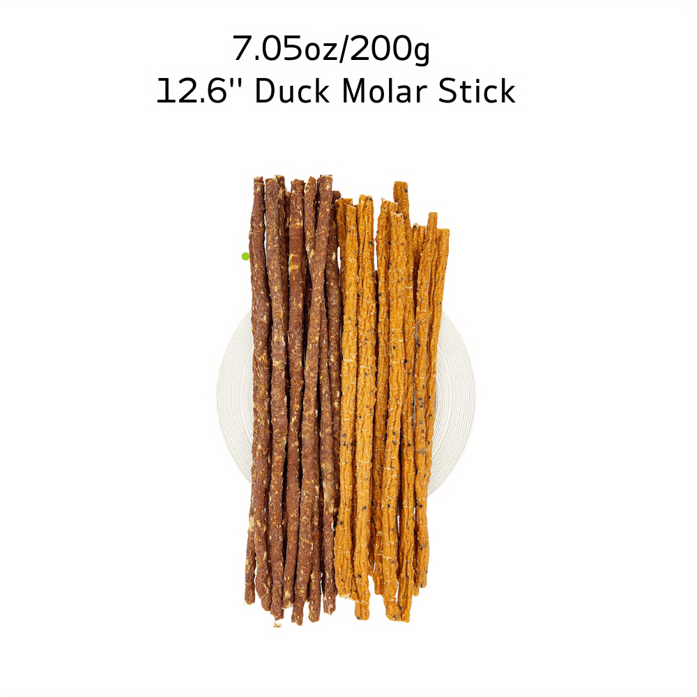 TEMU 7.05oz/ 14.11oz(200g/ 400g) 12.6'' Chicken/ Duck Molar Stick, Ingredients, Natural Dog Treats, Healthy, , Dog Chews Long Lasting, And High