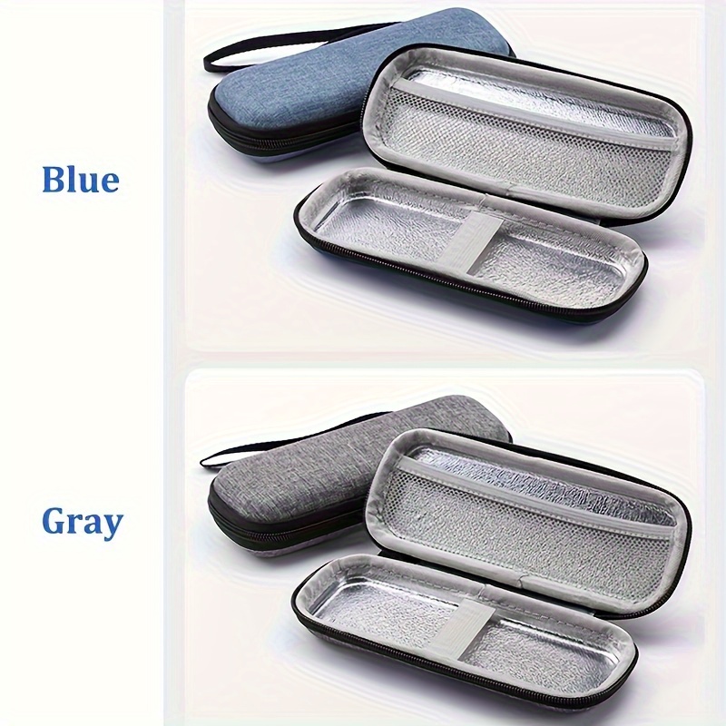 Vintage-Inspired EVA Hard Shell Razor Case - Portable & Durable, Water-Resistant, Easy to Clean, Gray/Blue for Shavers, Travel, Outdoor Personal Care