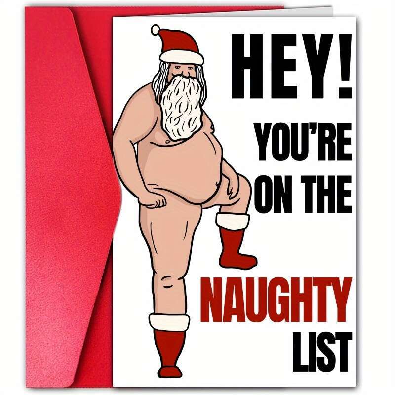 

Funny ' ' Christmas Card With Cute Santa Claus Design - Perfect Gift For Family & Friends, Ideal For Husband, Wife, Mom, Son, Boyfriend (4.72" X 7.08")