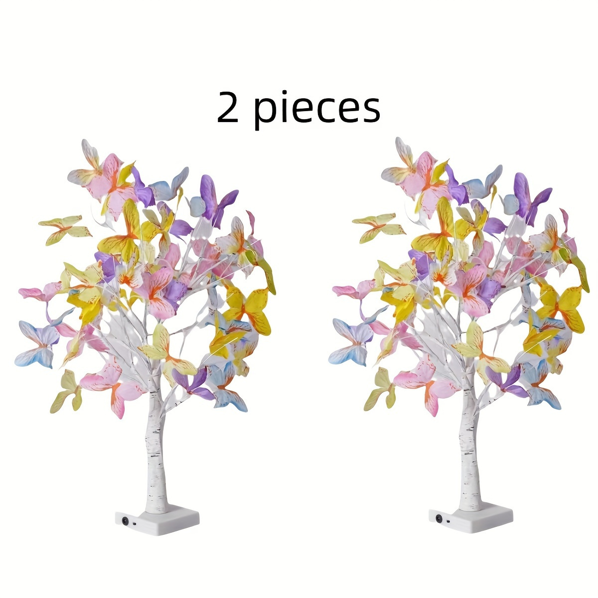 

Vibrant Simulated Flower Tree Lamp 2-pack, 24 Led Lights, Tree-shaped Desk Lamp, Bedroom, Living Room, Office Décor, Christmas, Thanksgiving, Wedding Scene , Portable Usb Battery-powered Night Light