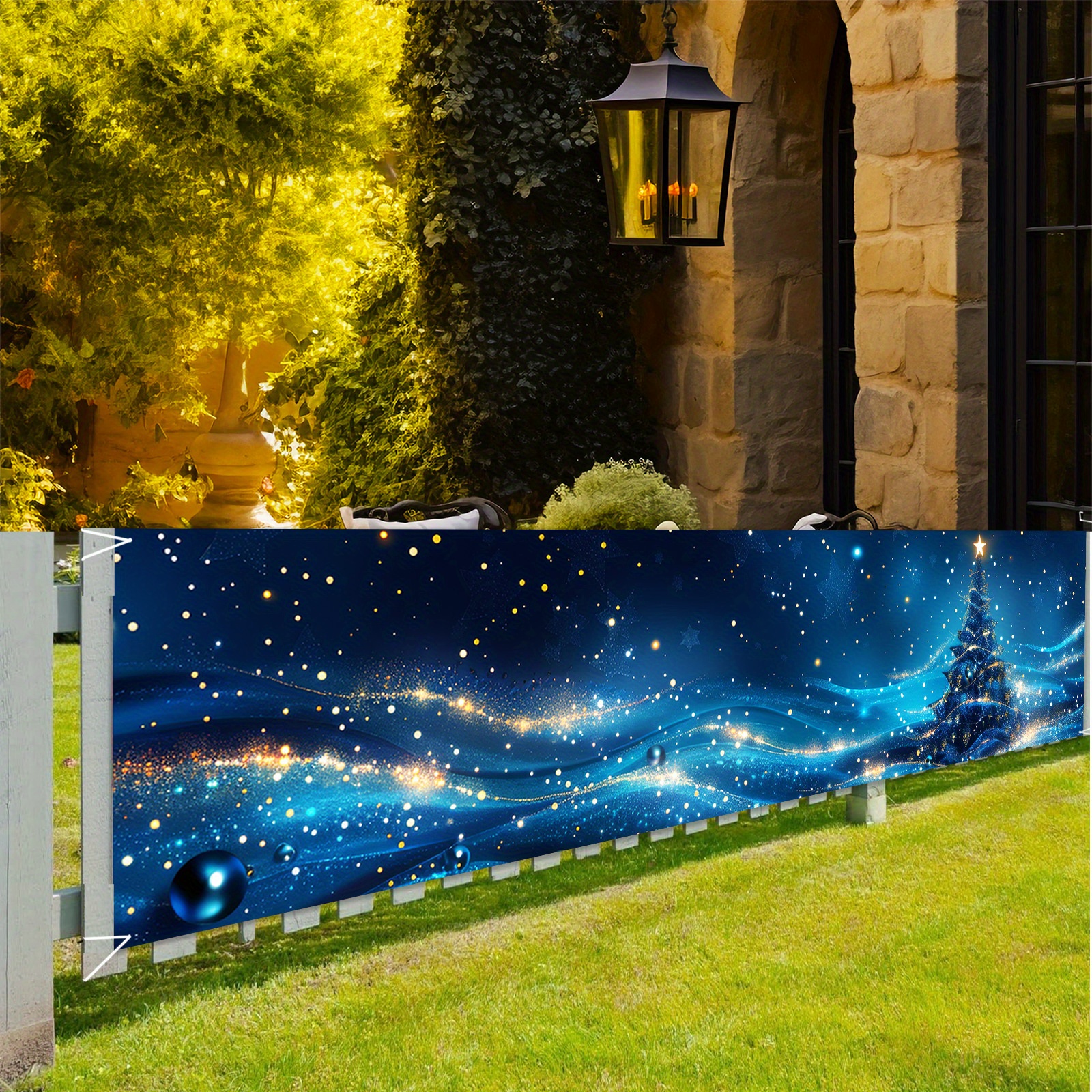 

1pc Christmas Snowy Landscape Banner - Polyester Decorative Sign For Indoor/outdoor Use, Holiday Garden Party Decoration, No Electricity Needed, Ideal For Entryway, Multipurpose Use (17.7" X 78.7")