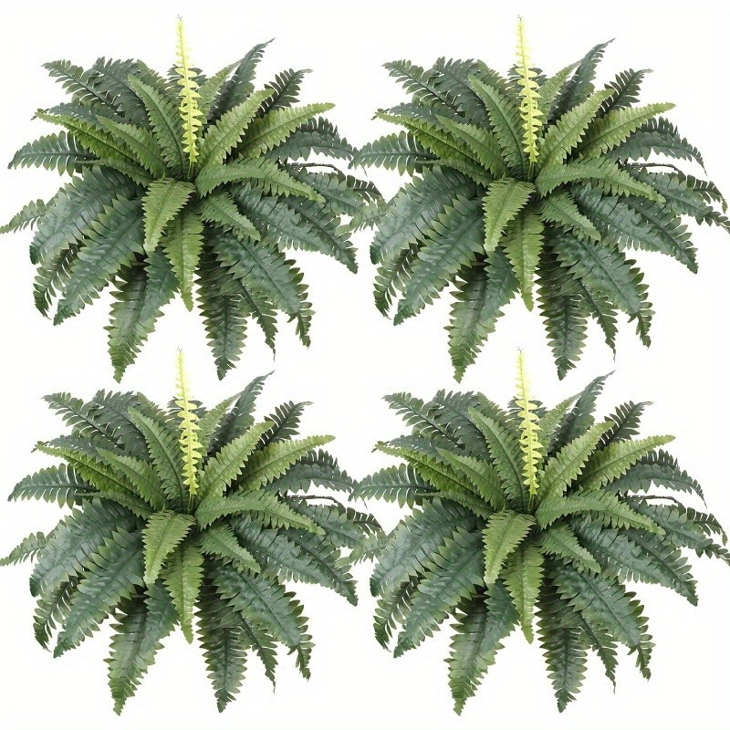 

Large Uv Resistant Artificial Boston Ferns - Indoor/outdoor Decor, Home Pots, Garden, , And Farmhouse Accents