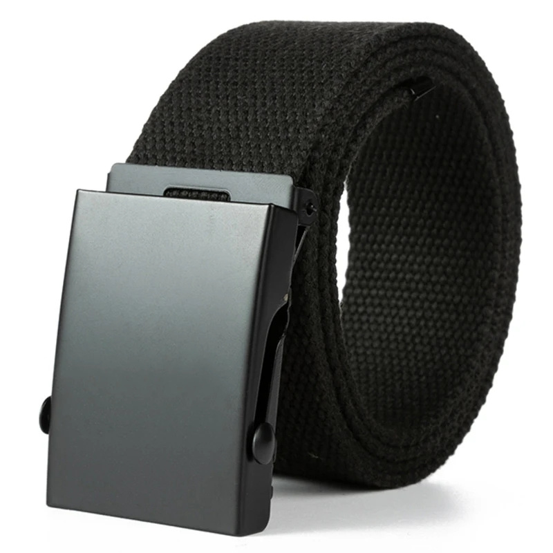 

Men's Casual Belt With Square Ferroalloy , Polyester Canvas Webbing Waistband, Unisex Fashion Accessory