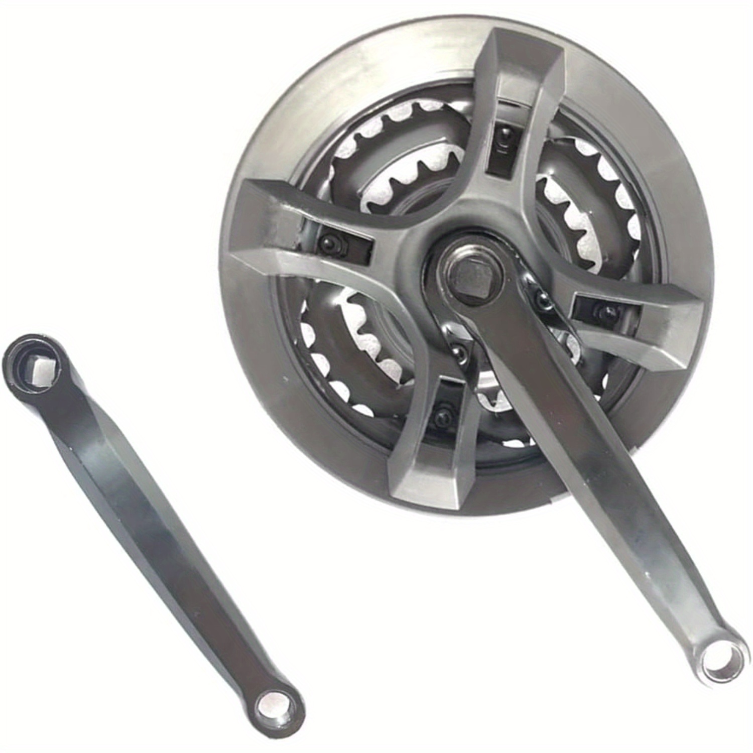 170mm crankset for mountain bikes featuring 42 34 24t chainrings complete with a crank arm and bashguard suitable for 21 24 or 27 speed bicycles