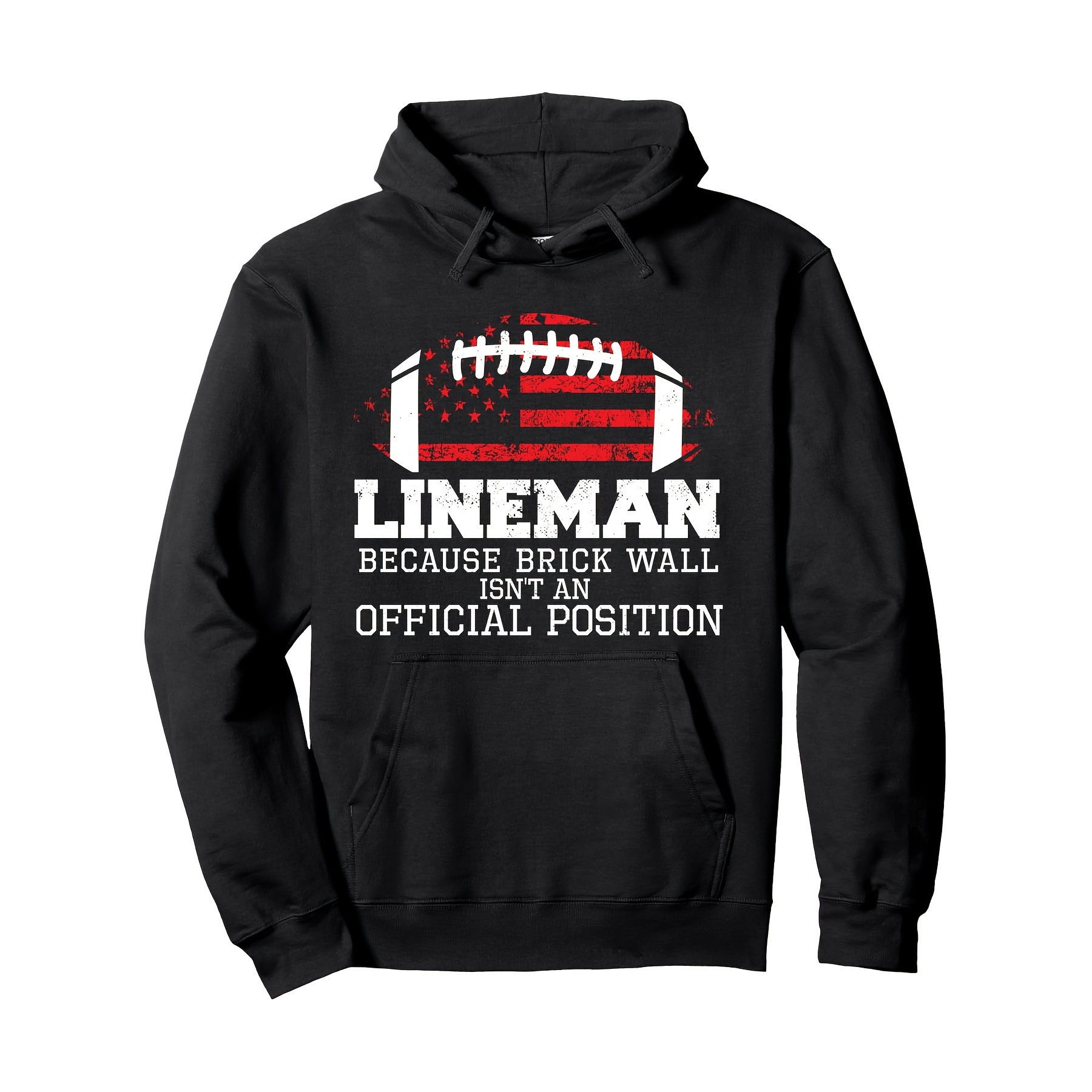 

Football Line Guard Brick Wall Guard Pullover, Men's Hoodie