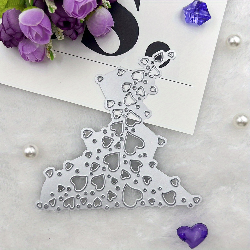 

1pc Hollow Hearts Metal Die Cuts, Love Heart Shape Strip Wedding Cutting Dies Stencils Diy Crafts Cards Cuts For Diy Embossing Card Making Photo Decorative Paper Dies Scrapbooking