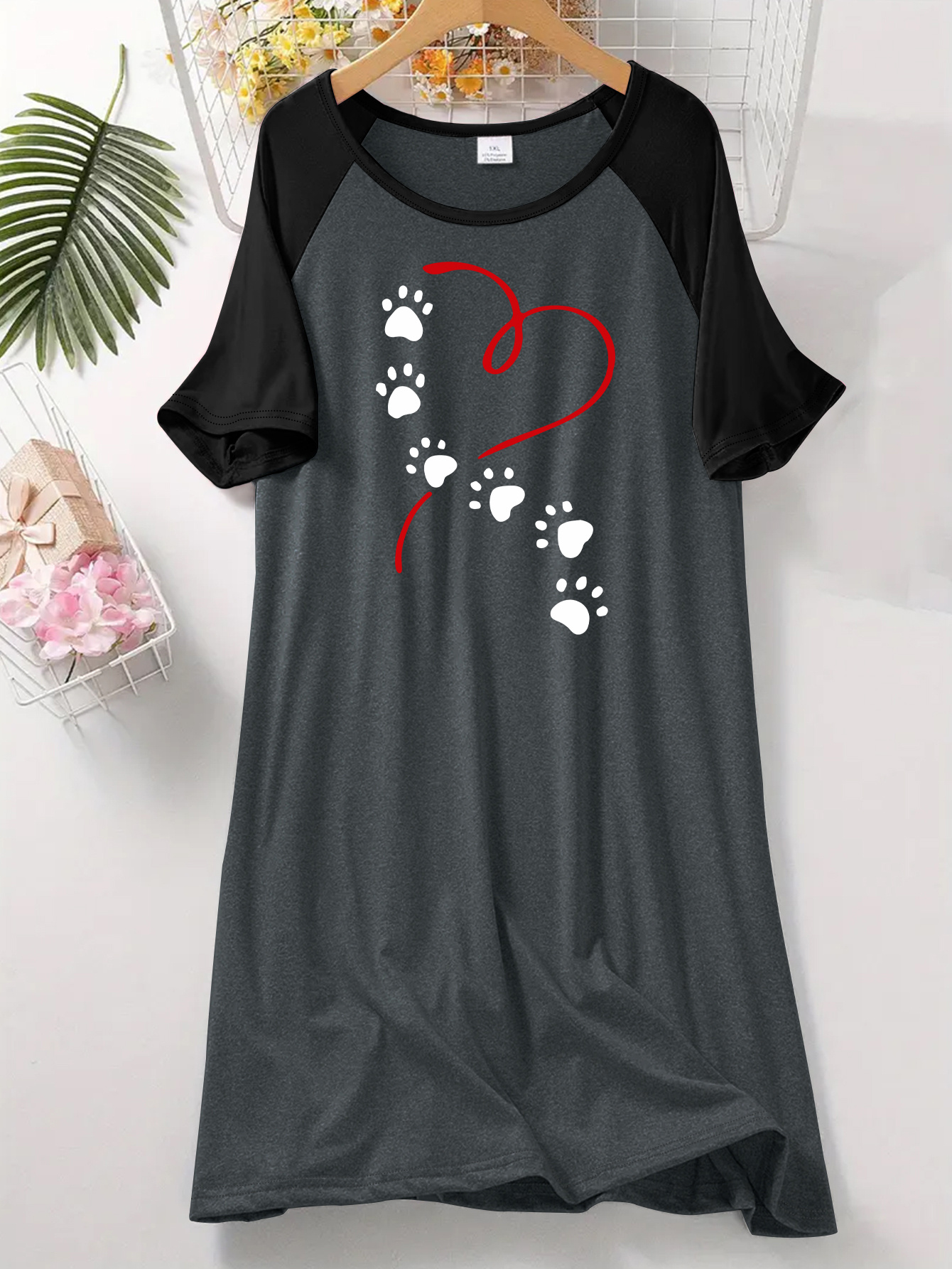 womens christmas print sleep dress raglan sleeves festive Temu