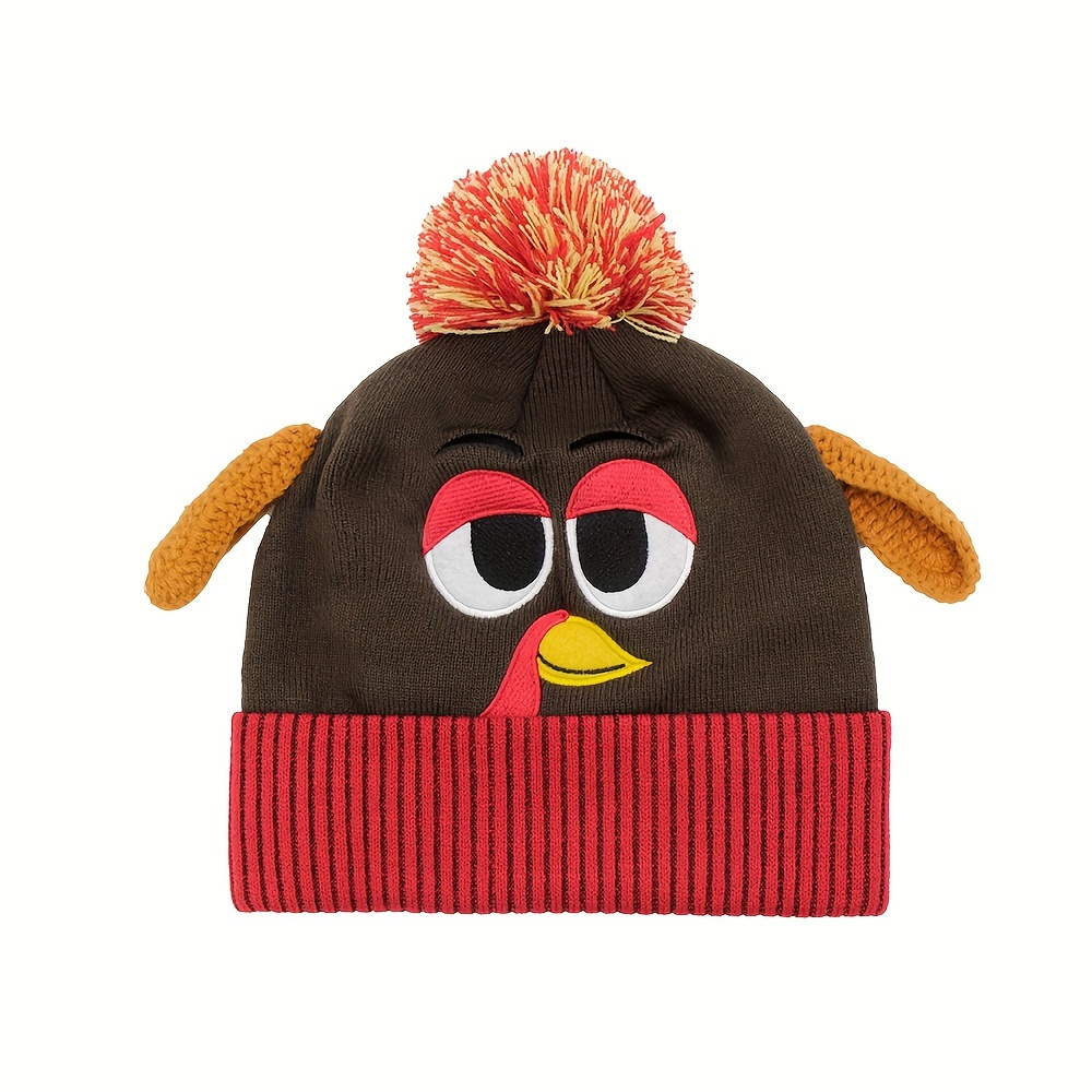 TEMU Fluffy Little Turkey Big Head Beanie | Autumn/winter Cute Cartoon Warm Beanie (for Heads/)