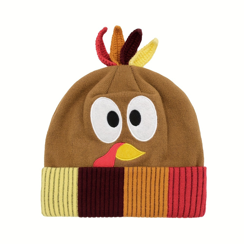 TEMU Fluffy Little Turkey Big Head Beanie | Autumn/winter Cute Cartoon Warm Beanie (for Heads/)