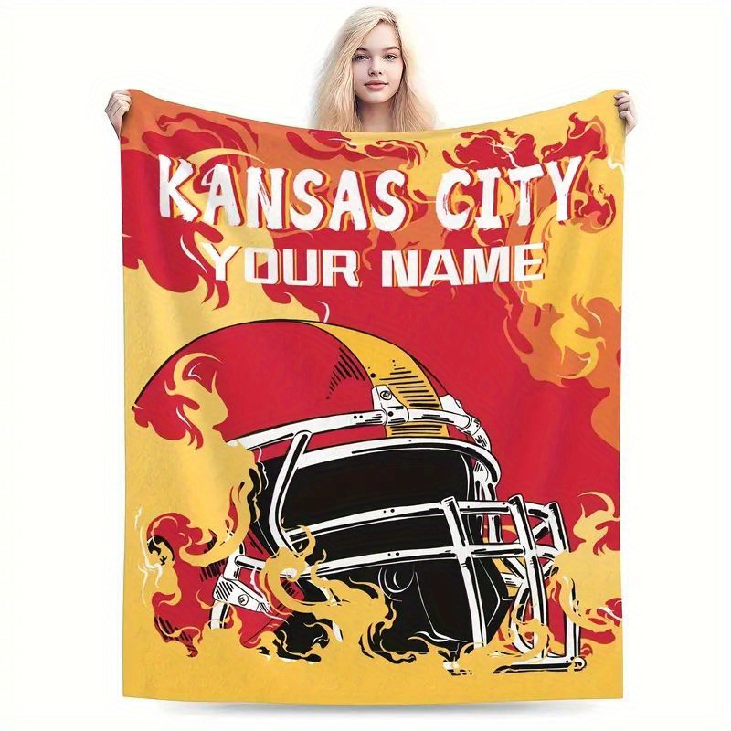 

Customizable City Fan Blanket - Personalized , Fleece, Blanket For Men, Women, And - Unique , Red, , Knitted, - 200-250g Polyester