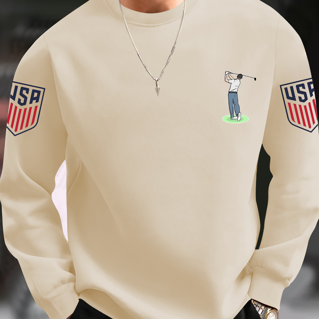 

Men's Neck Sweatshirt - Stretchy Polyester, Machine Washable - Fall & Winter, Casual Sports Wear