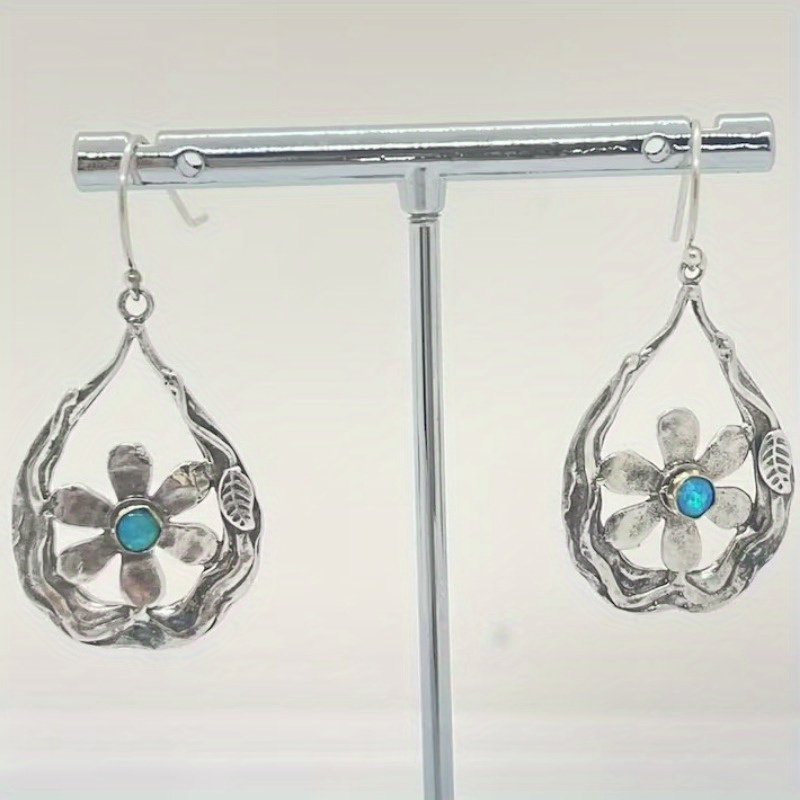 Bohemian Flower Earrings Water Droplet Shape