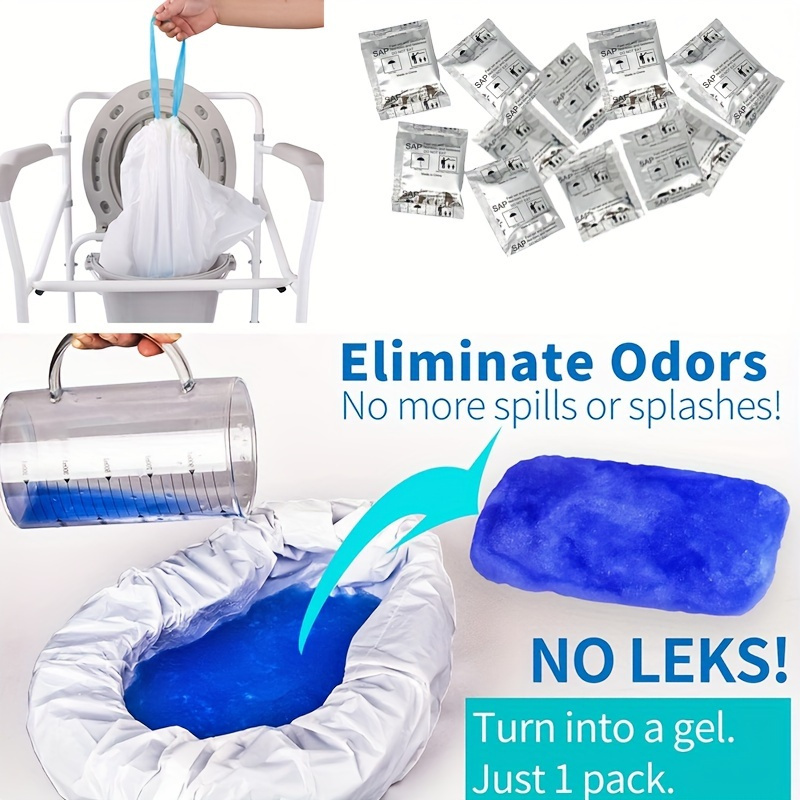 [Quick Resin Gel] 50-Pack Quick Absorbent Resin Gel Pouches | Sanitation & Emergency Deodorizer for Camping & Outdoor Use - Portable Toilets