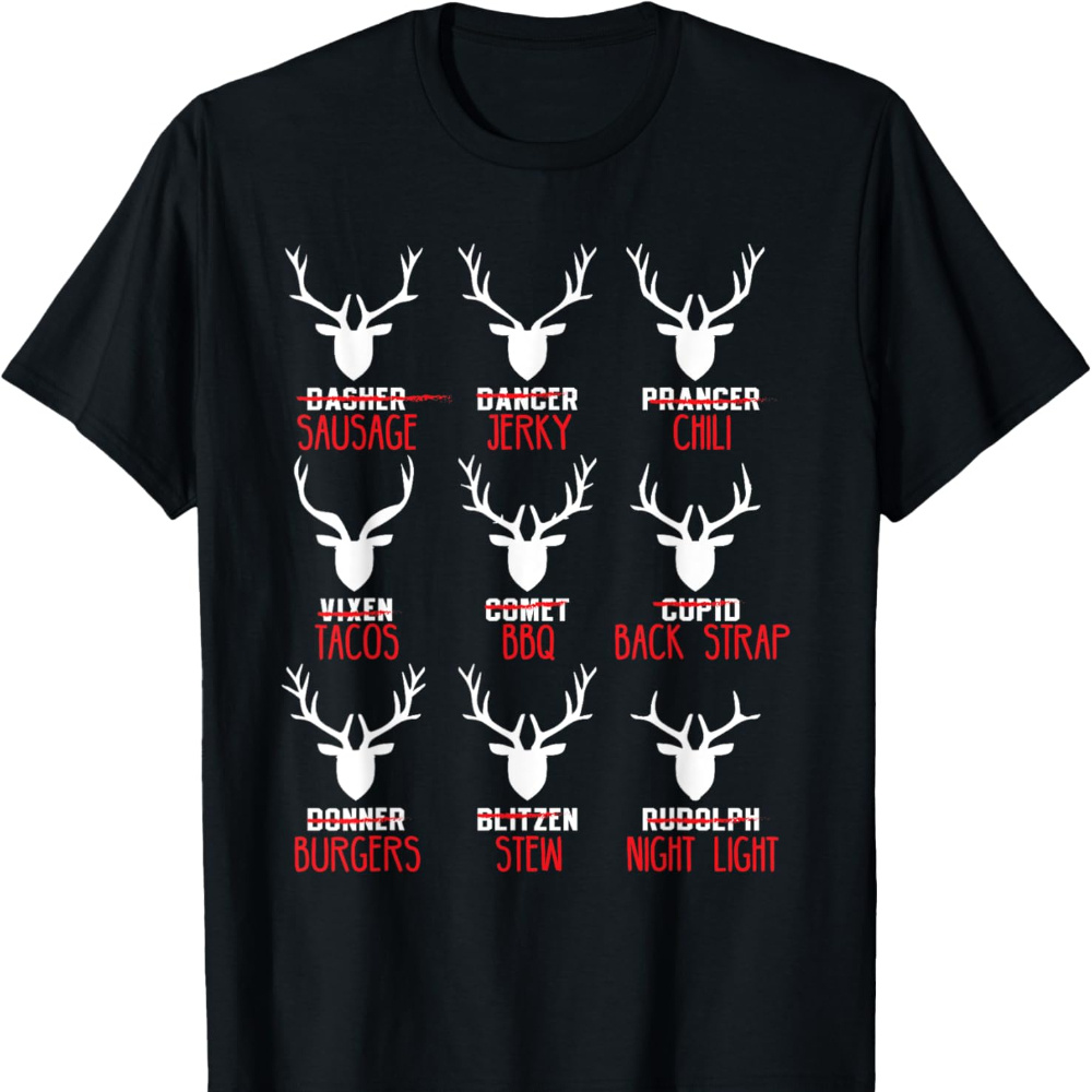 

Funny Christmas Deer All Reindeer Design Mens T Shirt