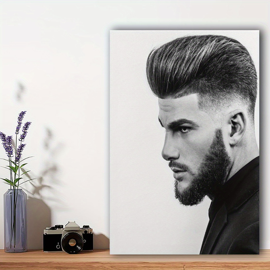 Póster de lona de corte de pelo para hombre, 30,48 x 45,72 cm de  barbería y negro de pared de corte de pelo con estilo, decoración  para
