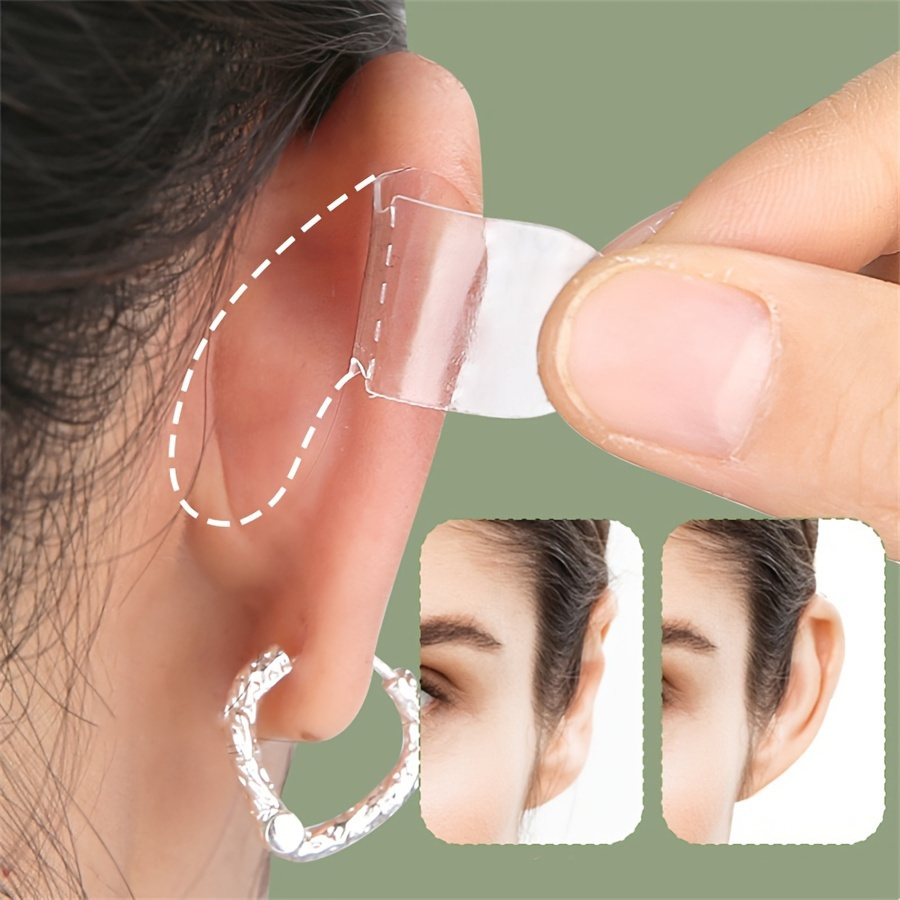 

60pcs Invisible Ear Lift Stickers - Silicone Ear Shaping Stickers For Cosplay & Face Sculpting, Transparent Vertical Corrector, Unisex