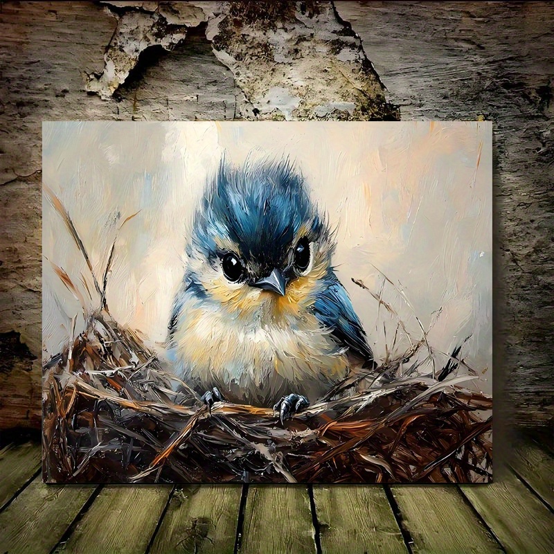 

Vibrant Bluebird Nest Canvas Art - Home, Office & School Decor | Ideal Gift For Christmas, Halloween, Birthdays, Graduations & Back To School