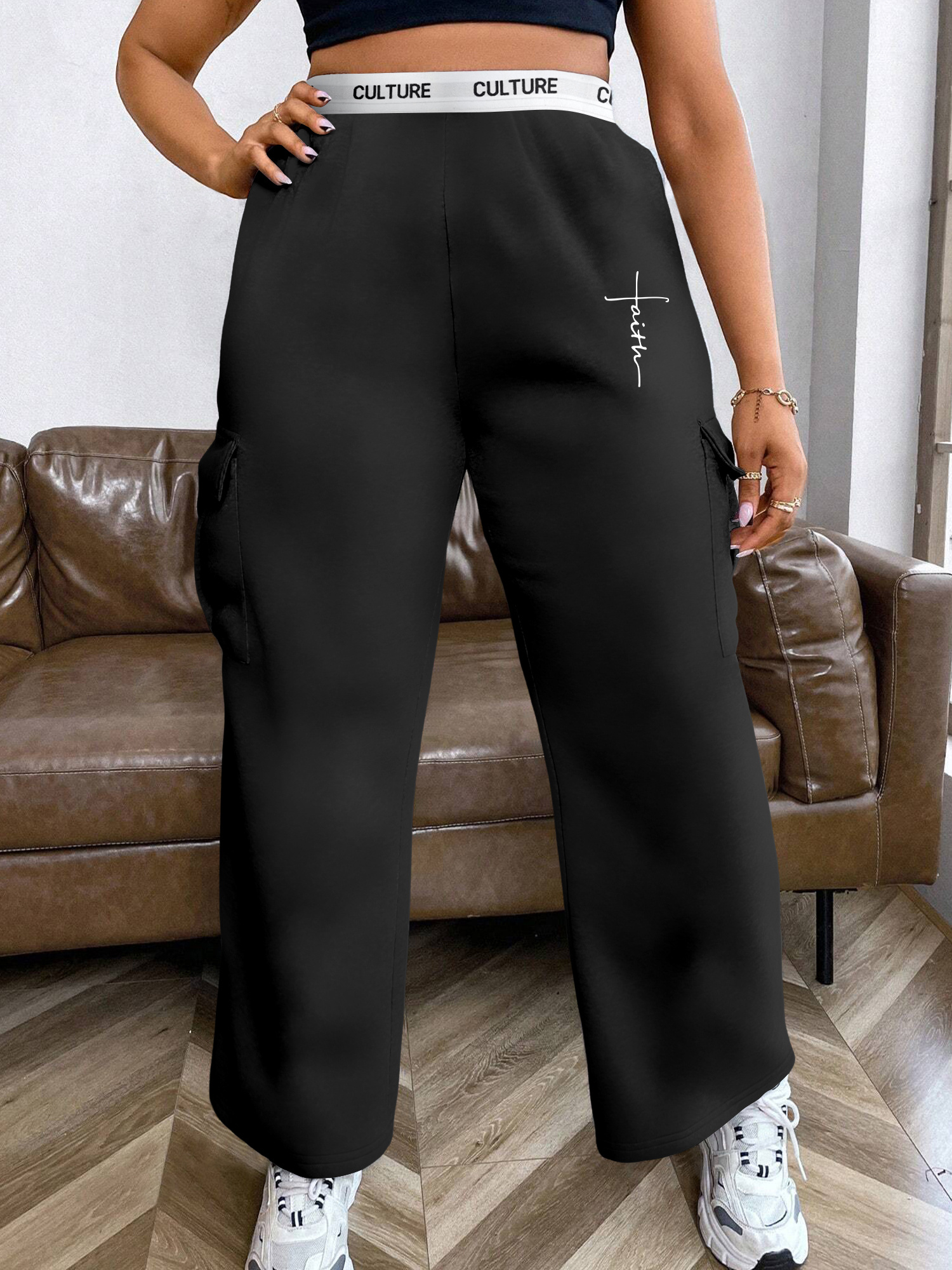 Hip Hop Pantalones Jogger Anchos Pantalones De Cargo Anchos De
