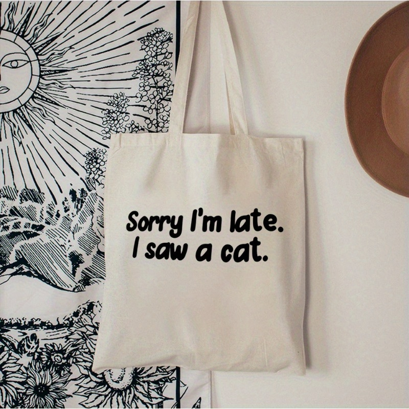 

Feline Fashion, -themed Canvas Tote Bag For Women - Spacious & Stylish, Machine Washable