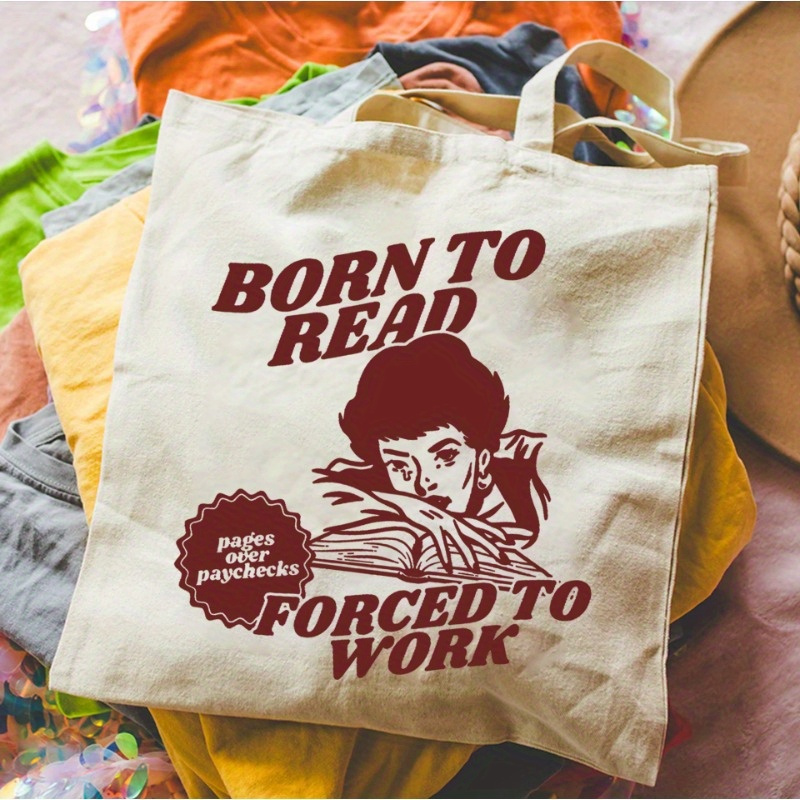 

Literary Tote Bag For Women - " , Forced To " , Shoulder Bag, , , No - Guangzhou