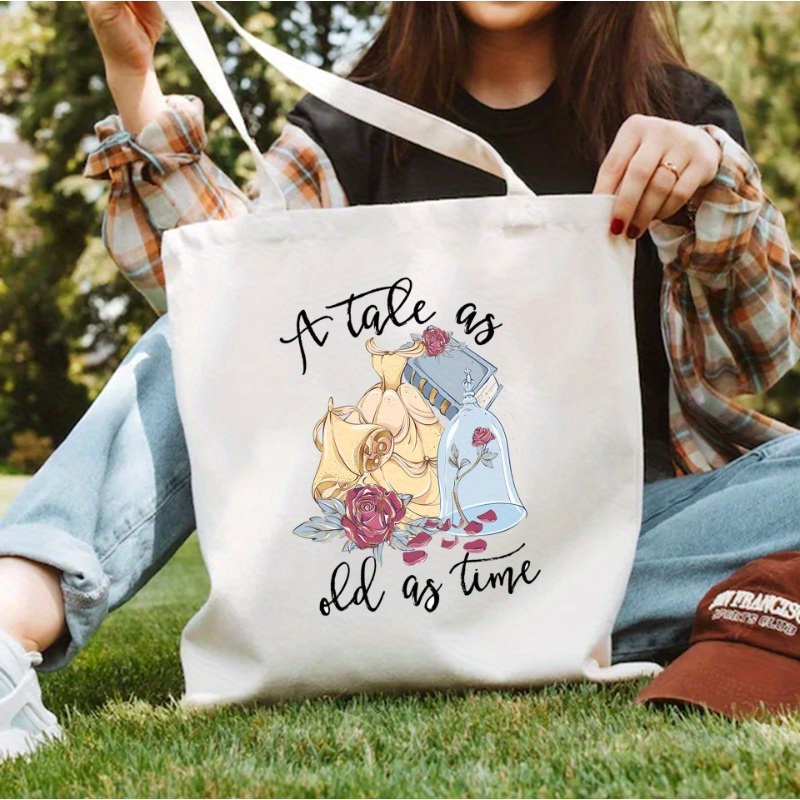 

a As Old As Time" Canvas Tote Bag - 37cm X 43cm, Machine Washable, No , Unlined