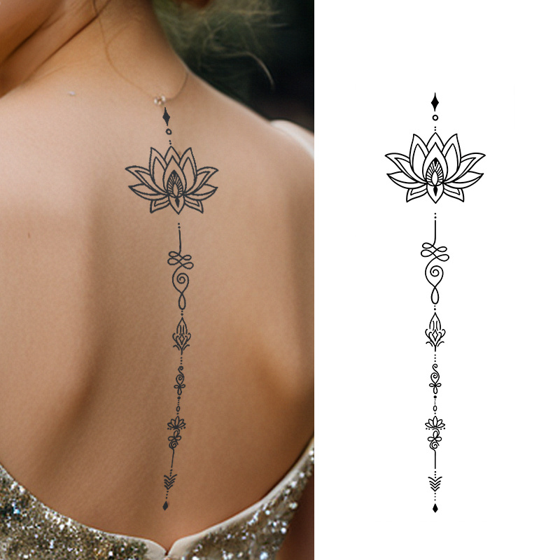 Fresh Lotus Temporary Tattoo Sticker, Waterproof And Long-lasting Chest And Back Simulation Tattoo