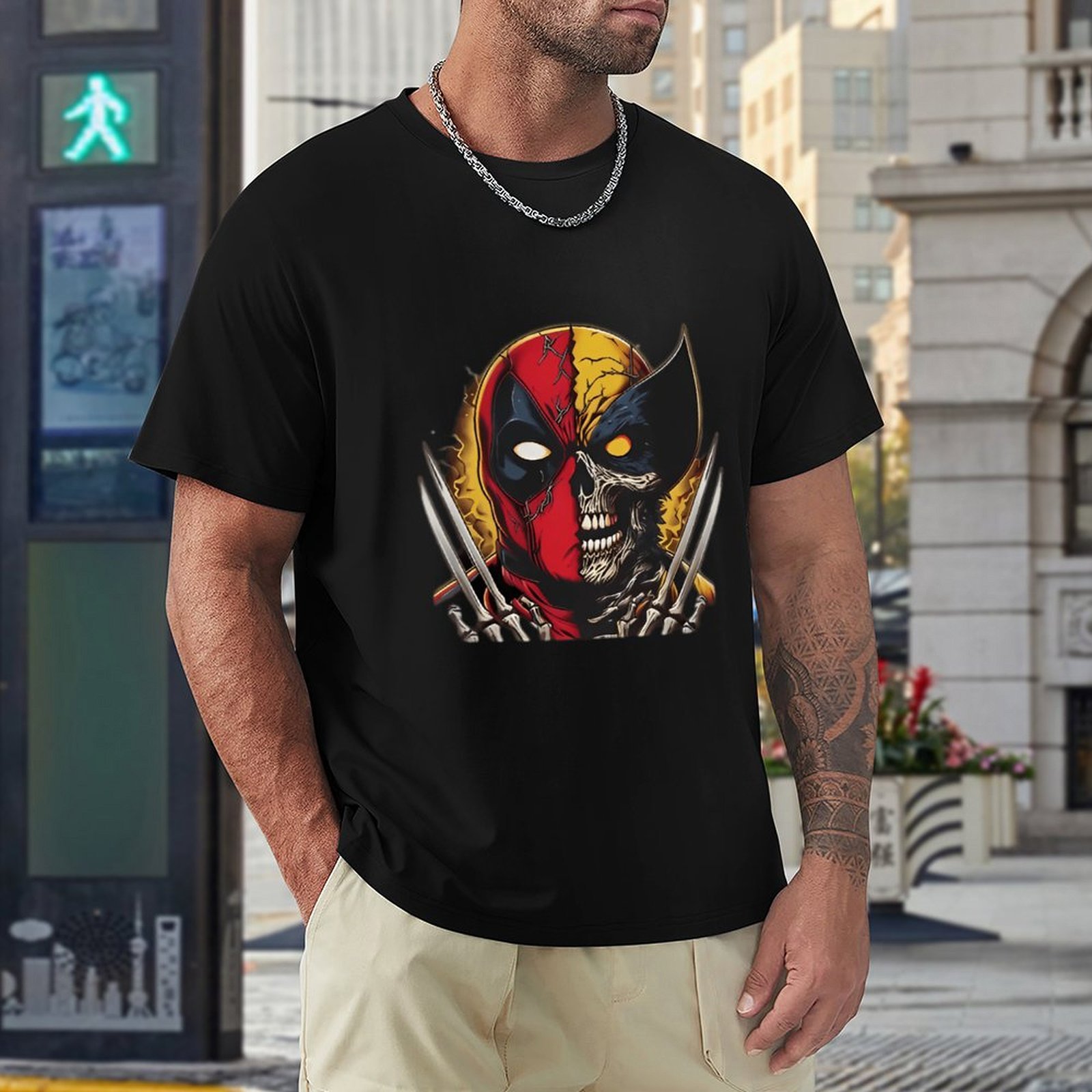 

1pc, Best Cover Graphic T-shirt, Men's Casual Round Neck T-shirt