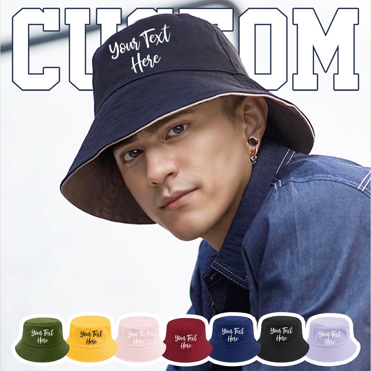 

1pc Customized Text Bucket Hat, And Beautiful, By Men And Women