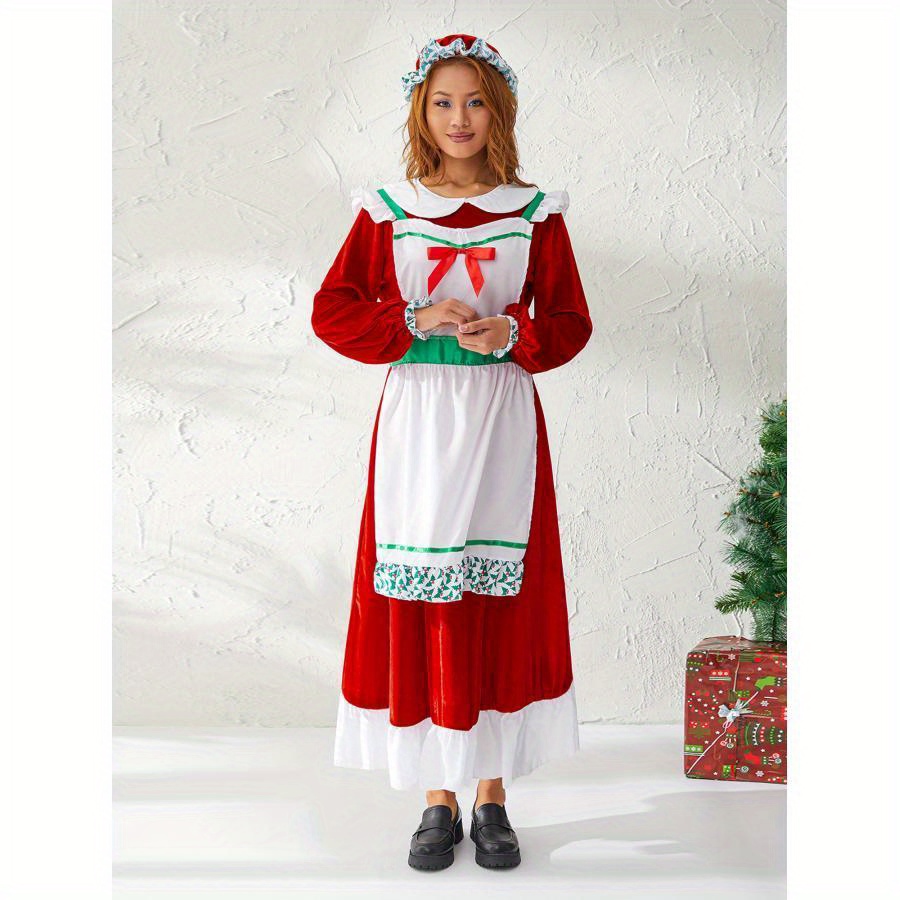 

Women Set Maid Long Sleeves Hat For Christmas Halloween -playing