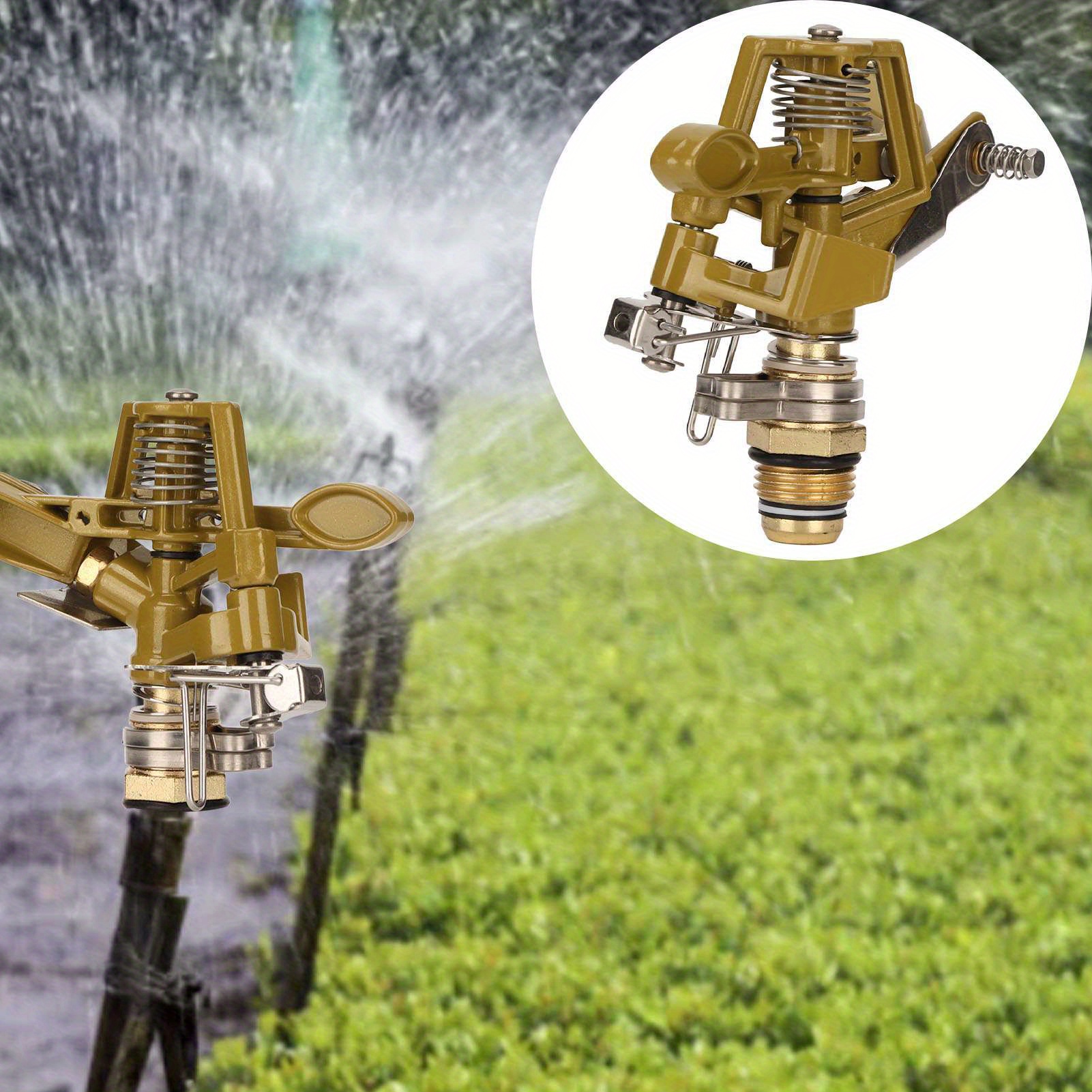 

G1/ 2 Male Thread Impact Sprinkler, Zinc Alloy Sprinkler Head With Nozzles, Adjustable 0- Pattern, 15m/ 16. 4yd Spray Distance, Watering Sprinklers For Yard, Lawn And Grass Irrigation