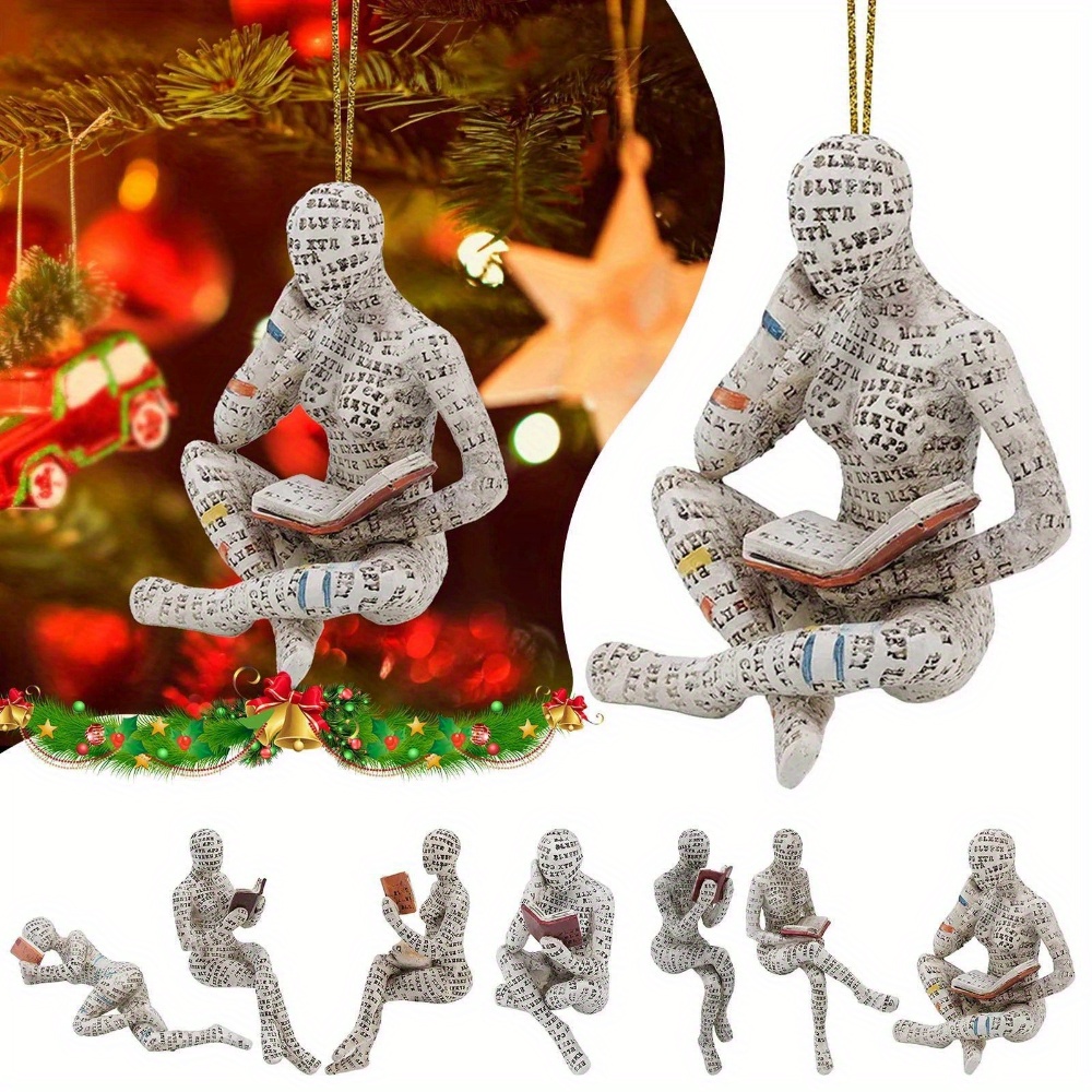 

12pcs /1set 2d Wood Statue Decoration Pendant Decoration