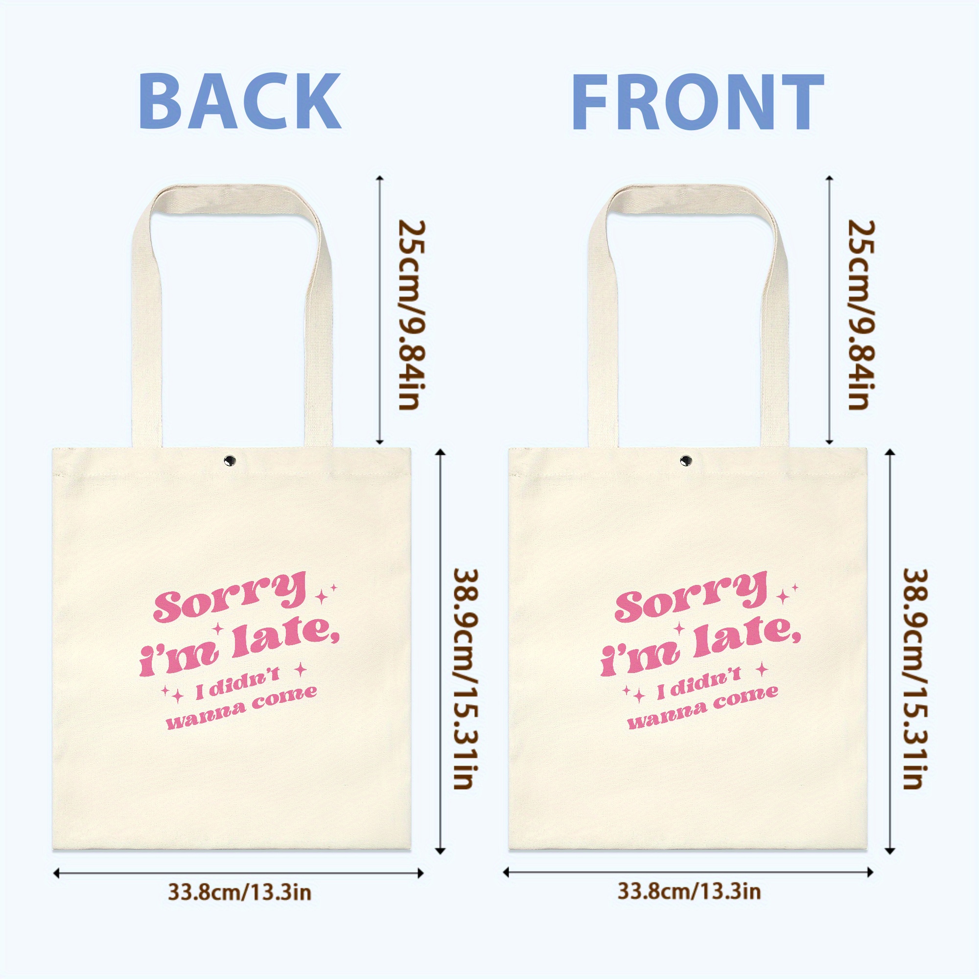 TEMU 1pz, Borsa tote audace, borsa a tracolla di grande capacit�, senza chiusura, adatta per viaggi, pieghevole, resistente, con stampa 'SCUSA SE IN