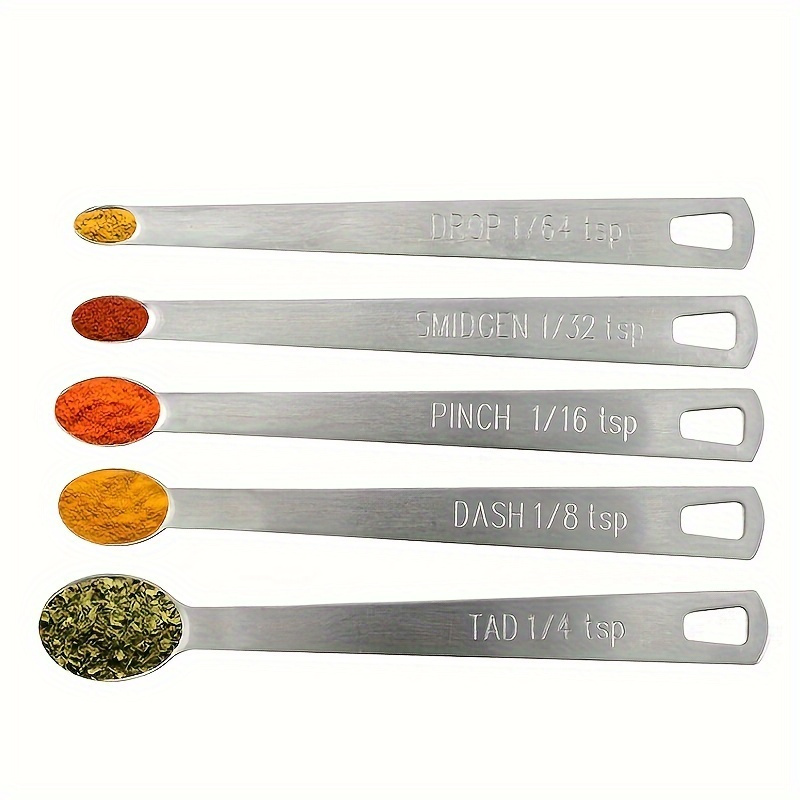 5pcs mini stainless steel measuring spoons set food grade kitchen utensils for seasoning coffee and cooking   and   essential kitchen accessories details 0