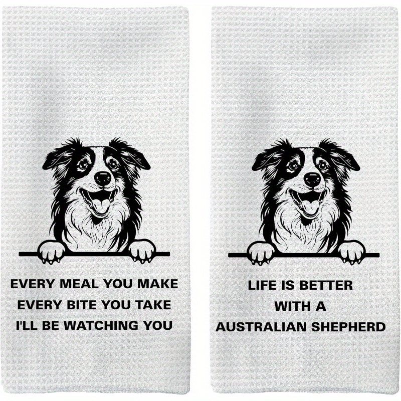 

2pcs Set Kitchen Towels - , Polyester Dish Cloths For Cooking & Cleaning - Perfect Gift For Dog Lovers