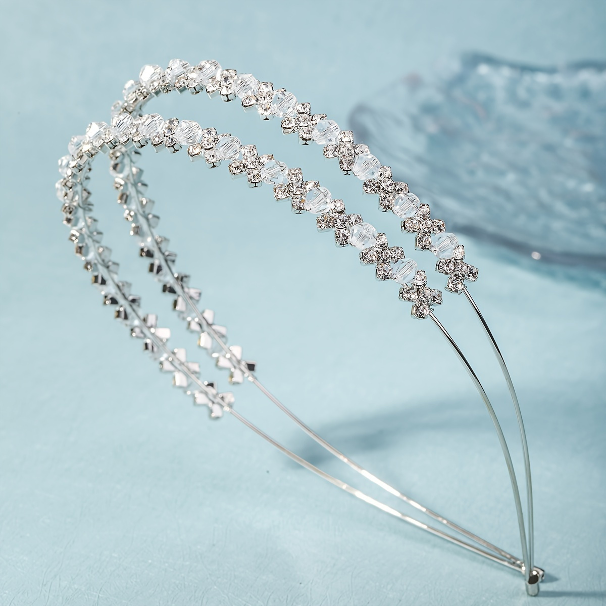 элегантная двойная ободка для невесты ручной работы для свадеб детали 2