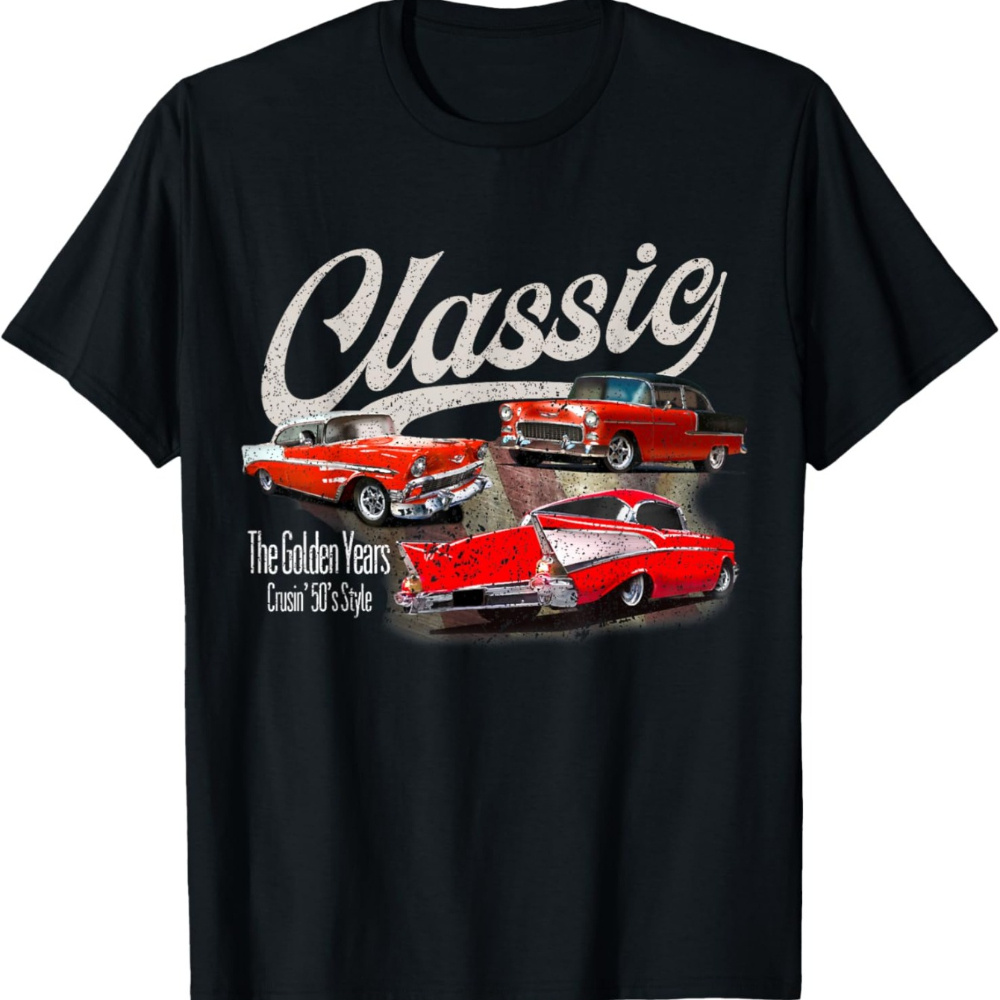 

Trifive Vintage Cars T-shirt - 55 56 57 Classic Bel Design For Men - Tee