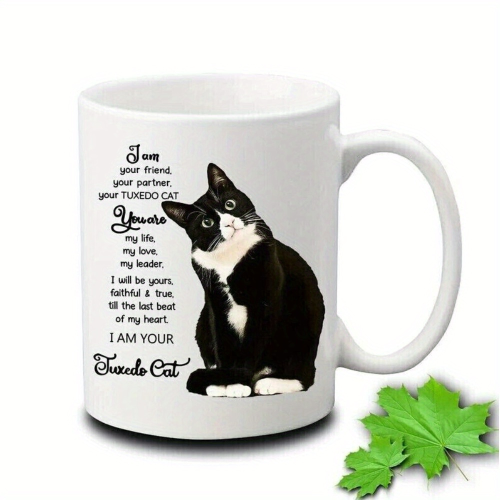 

Tuxedo Cat Starry Night Mug, Cat Mug, Funny Mug 11oz, 11oz White Mug With Double Side Print, , 11oz White Mug For Lovers|ideal Gift For Colleagues