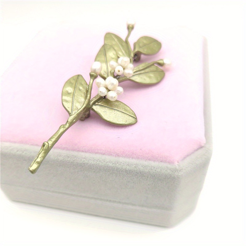 designer plant   flower branch brooch   fresh pin romantic gift for women details 1