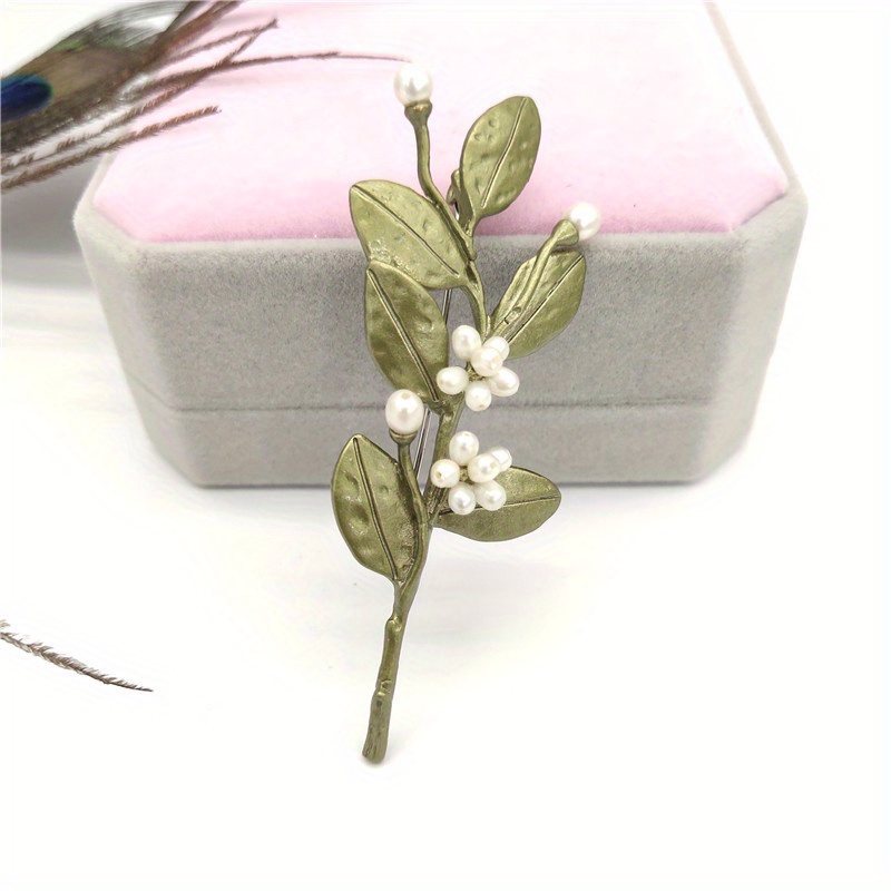 designer plant   flower branch brooch   fresh pin romantic gift for women details 4