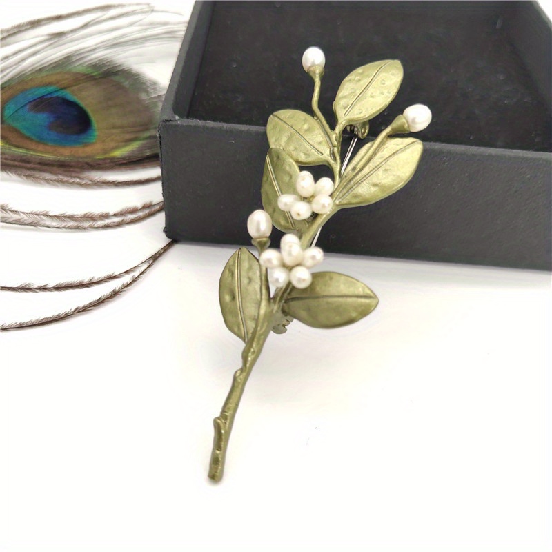 designer plant   flower branch brooch   fresh pin romantic gift for women details 6