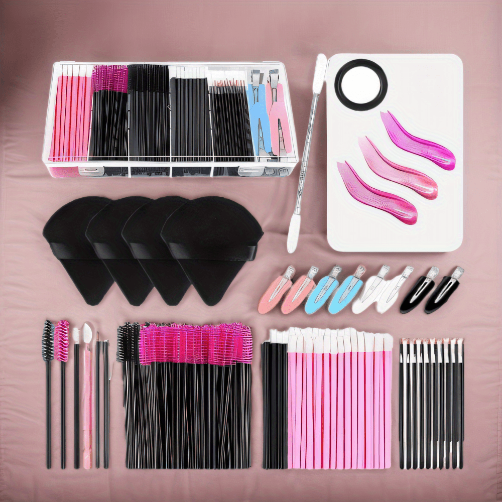 

234pcs Professional Makeup Brush Set, Oval Brushes For Normal Skin, Unscented Abs Plastic Handle, Includes , Lip, Eyeliner, Eyelash Brushes & Cleaning Sticks, Makeup Brush Holder