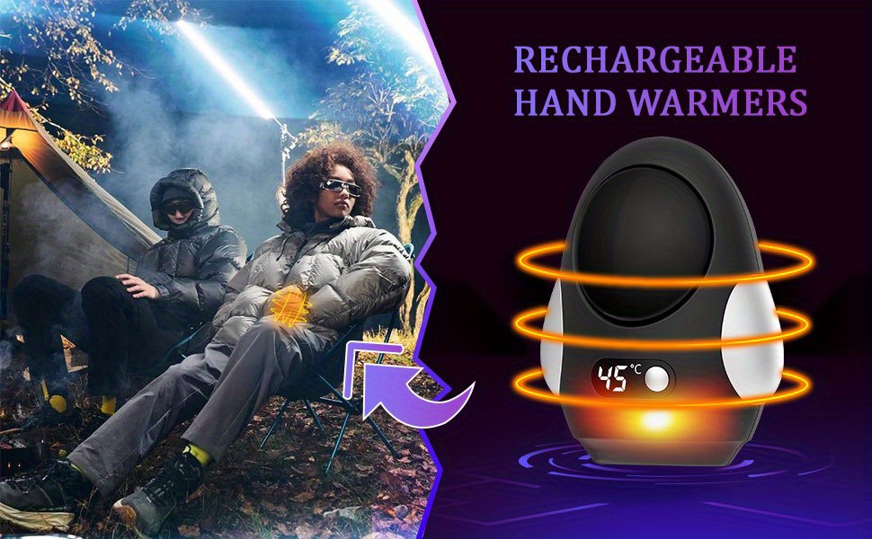   cute penguin hand warmer usb rechargeable instant   temperature display portable mini electric heater for men   christmas gift details 0