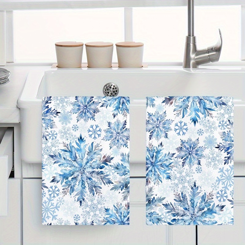 

2-piece Super Soft Polyester Kitchen Towels Set, Woven Microfiber Dish Cloths, Modern -themed Design, Oblong Terry Cloth Hand Towels, Machine Washable, 18x26 Inch