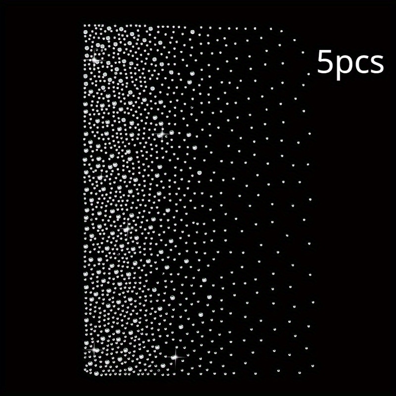 5-pack Hotfix Crystal Rhinestones Sheets, Transparent Adhesive Gems For Diy Crafts & Garment Decor, Polka , Rhinestone Embellishments 1.5-3mm