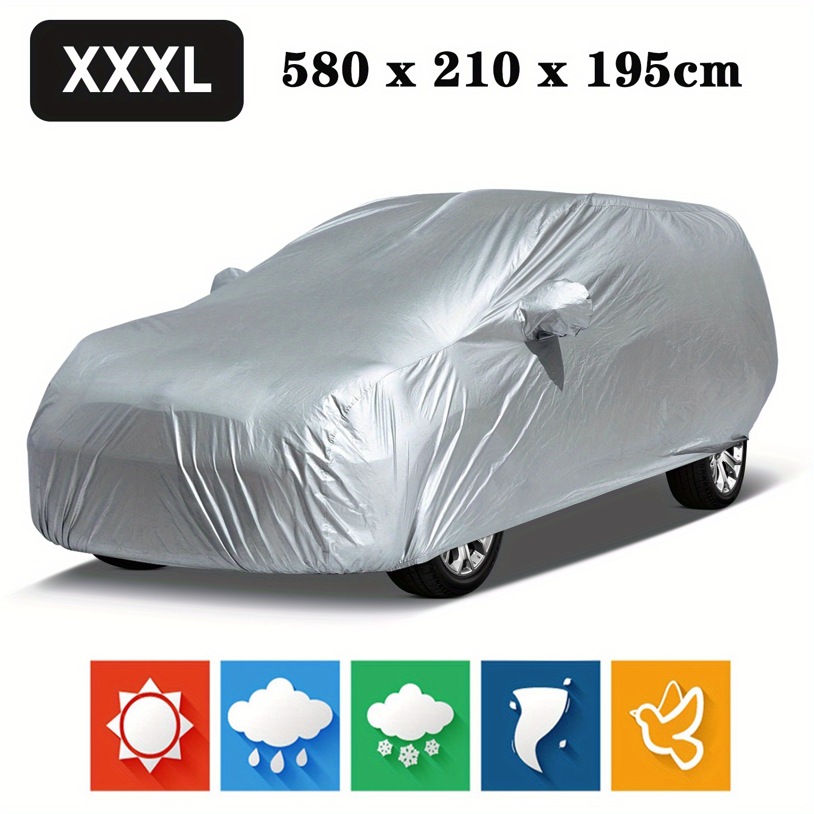 TEMU Neverland Full Car Cover Universal Season Car Cover Waterproof Indoor Outdoorsnow Dust Uv Resistant L Xl Xxl Silver
