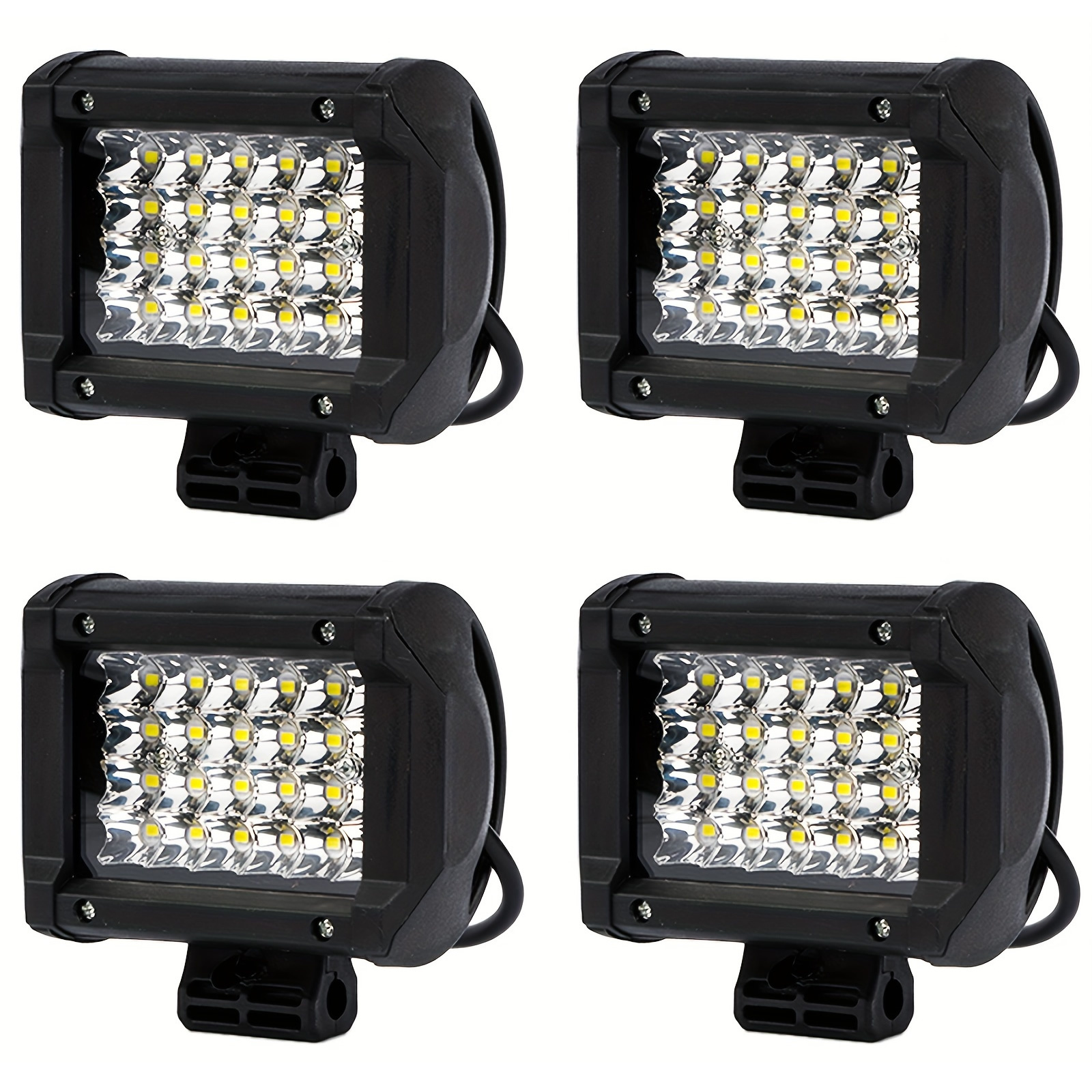 item picture 4pcs 4 led light bars for off road offroad vehicles white light hardwired high   without battery