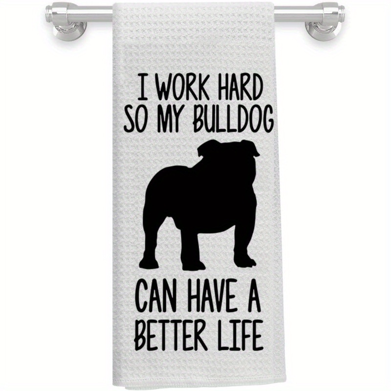 

Contemporary Polyester Kitchen Towels 18x26 Inch - Dish Cloths, Super Hand Towels With Theme, Machine Washable Towel Set For Bulldog Owners - Perfect Gift For Bulldog Moms