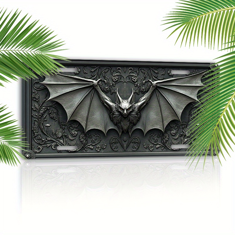 

2d Aluminum License Plate Vintage Bat License Plate Cover Car Plate 1pc 6x12inch