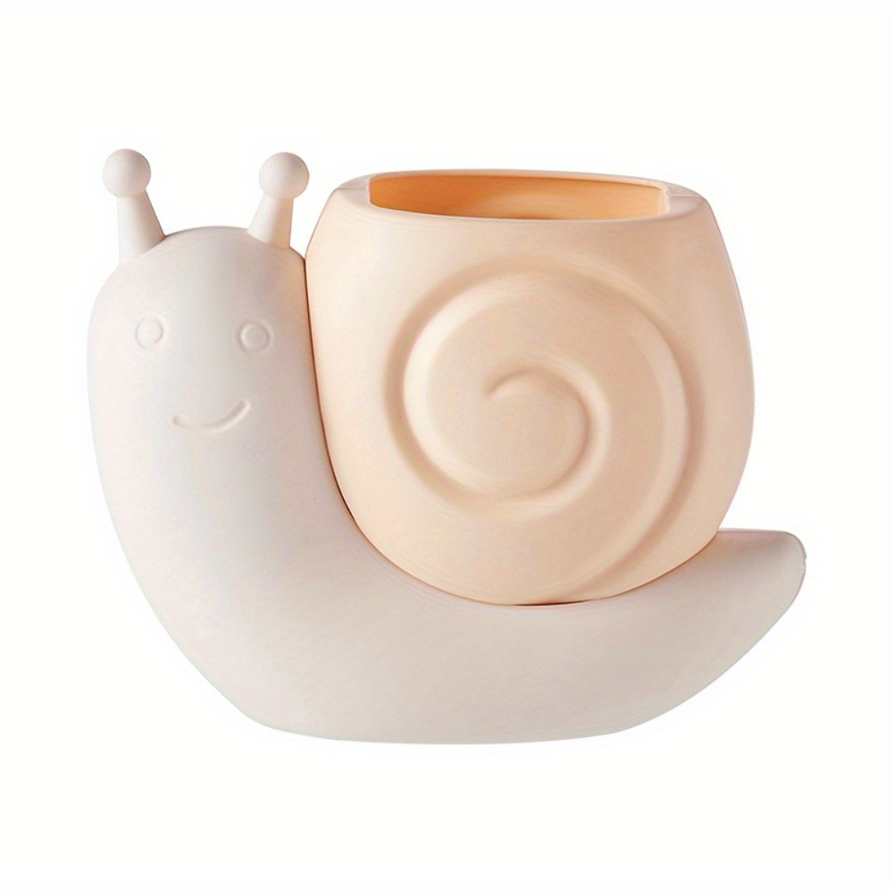 Image of 1pc Of A Snail-shaped Pen Holder, A Versatile Storage Box For Students' Pencils, Made Of Plastic, Suitable For Makeup Brushes, Serving As A Stationery Organizer And Desktop Decoration